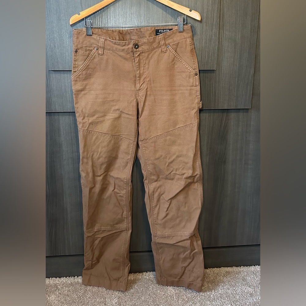 Filson women’s  brown workwear pants. Canvas